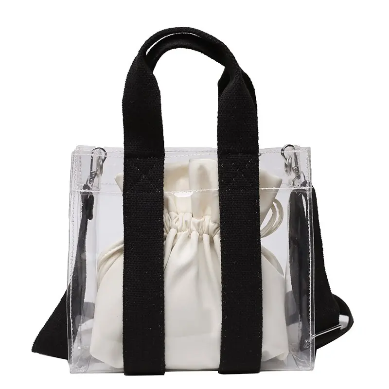 

Summer Women Handbag Large Capacity 2021 New Shoulder Bag Red Fashion Transparent Bucket Bag Personality For vacation