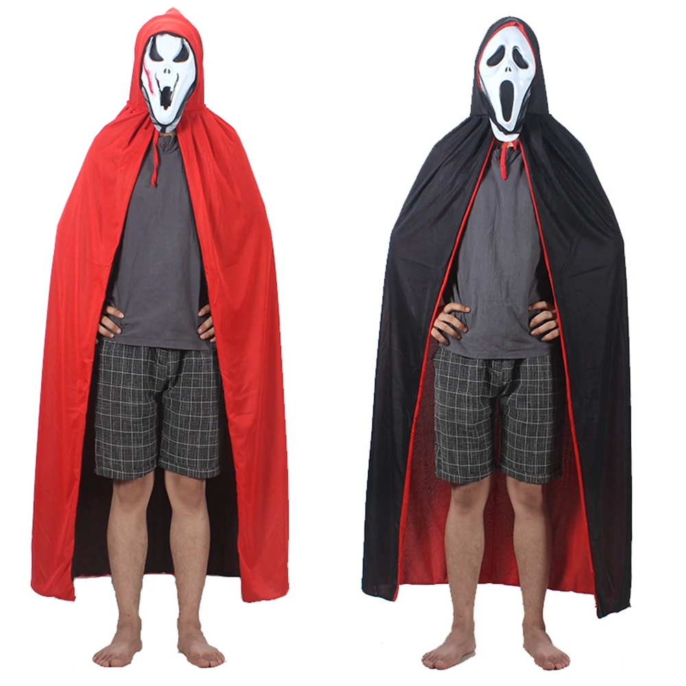 halloween cloak cape robe black red reversible hood capes christmas carnival cosplay costume adult kids vampires fancy dress free global shipping