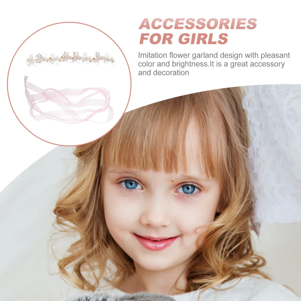 

1pc Simulated Garland Floral Rhinestone Pearl Inlaid Bracelet for Children