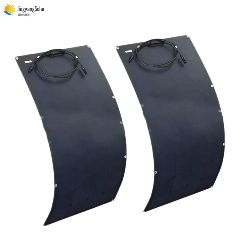 2pcs 100w black Гибкий Панели солнечные 200 Вт, равная 2 шт. 100 Вт SUNPOWER моно солнечных батарей 12В 100 Вт складной Панель солнечной энергии с высокой эффективностью - Цвет: 2pcs 100w black