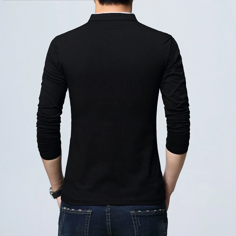 Мужская рубашка поло размера плюс 5XL 4XL 3XL с длинным рукавом мужская хлопковая