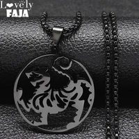 stainless steel shotokan karate martial arts pendant necklace womenmen black color symbol shotokan necklace jewelry n4409s04