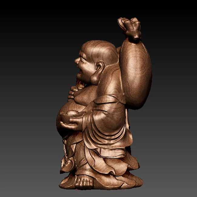 Новая креативная 3D модель для ЧПУ или принтеров в формате STL Maitreya Buddha с сумкой