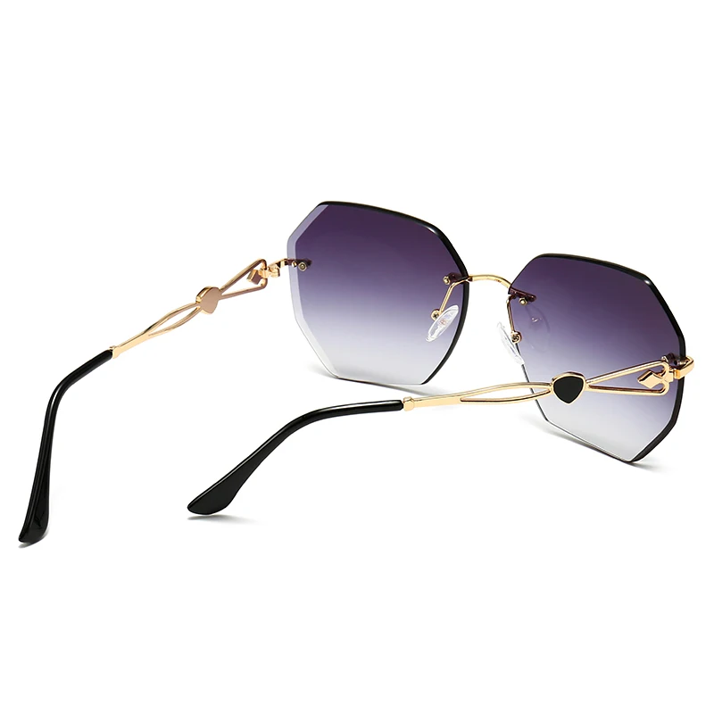 

Classic Glasses Female Sunglasses Rimless Love Sunglasses Women 2020 New Fashion Frameless Shades UV400