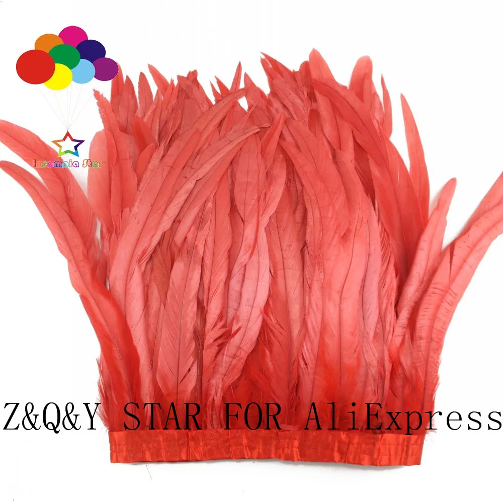 

Natural cock tail feather 20-25CM dyed big red DIY jewelry craft show clothing accessories feather