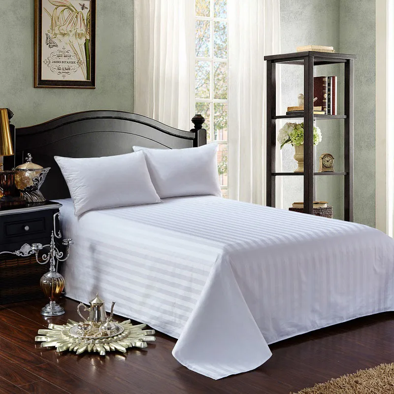Flat bed sheet Однотонное хлопковое покрывало Thinck, постельное белье для дома, отеля, спальни - Цвет: Flat bed sheet