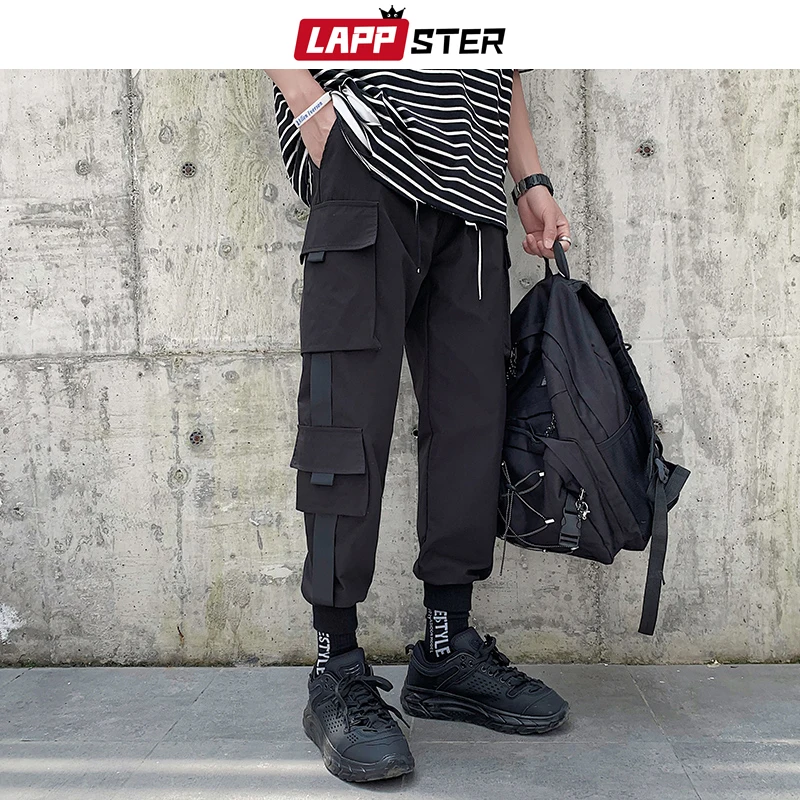 LAPPSTER Мужские Streetwear бегуны Брюки 2019 Mens Hip Hop Black Тренировочные штаны мужчины