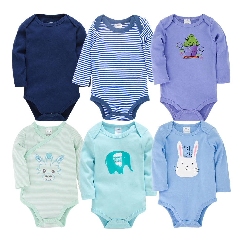 

kavkas 100% Cotton Baby Boys Girls Pajamas Roupas bebe de Newborn Baby Bodysuits Overalls Infant Clothes Long Sleeve Underwear