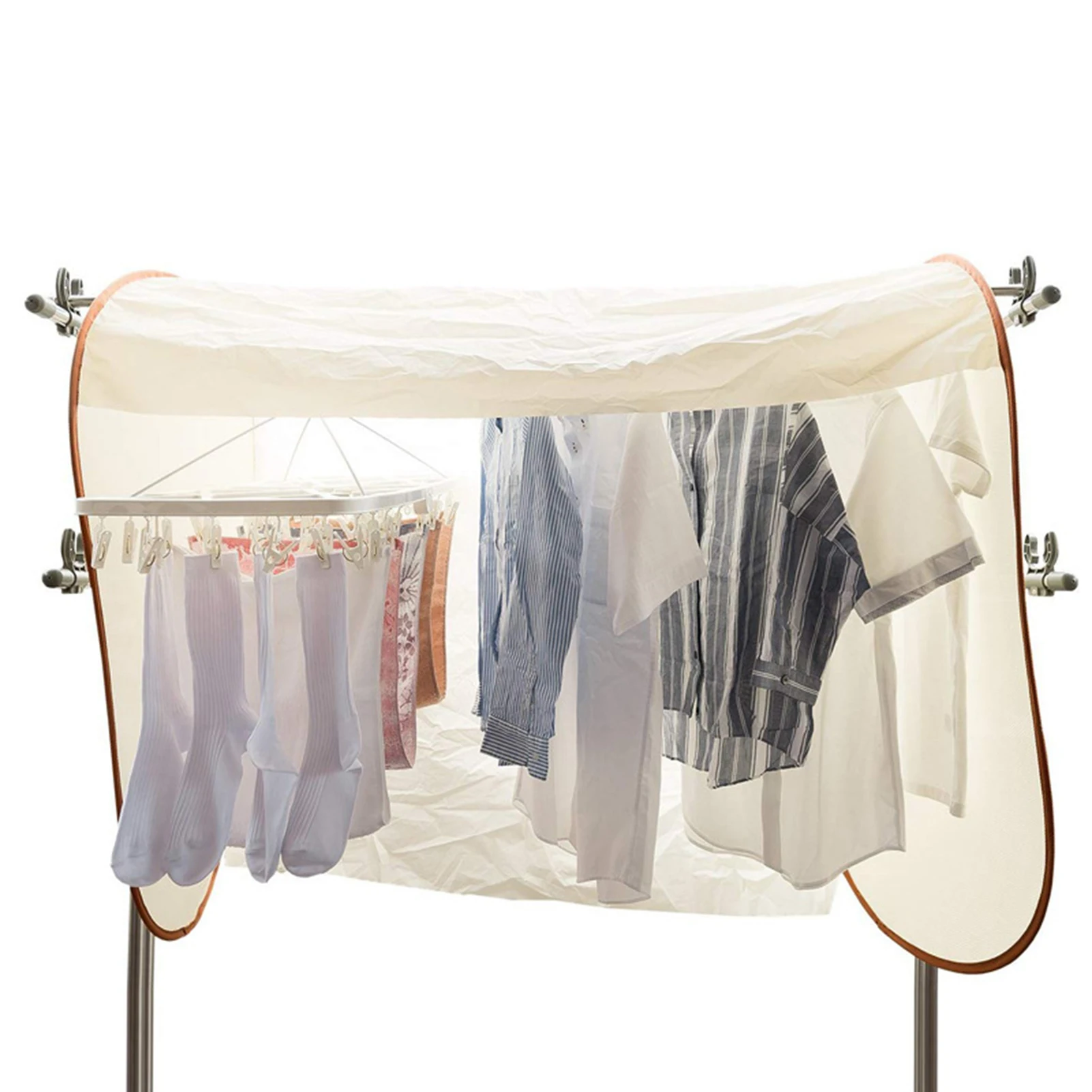 

Rainproof Sun Protection Clothes Drying Cover Dustproof Outdoor Drying Rack Dust Cover Clothing Coat Storage Rack Special