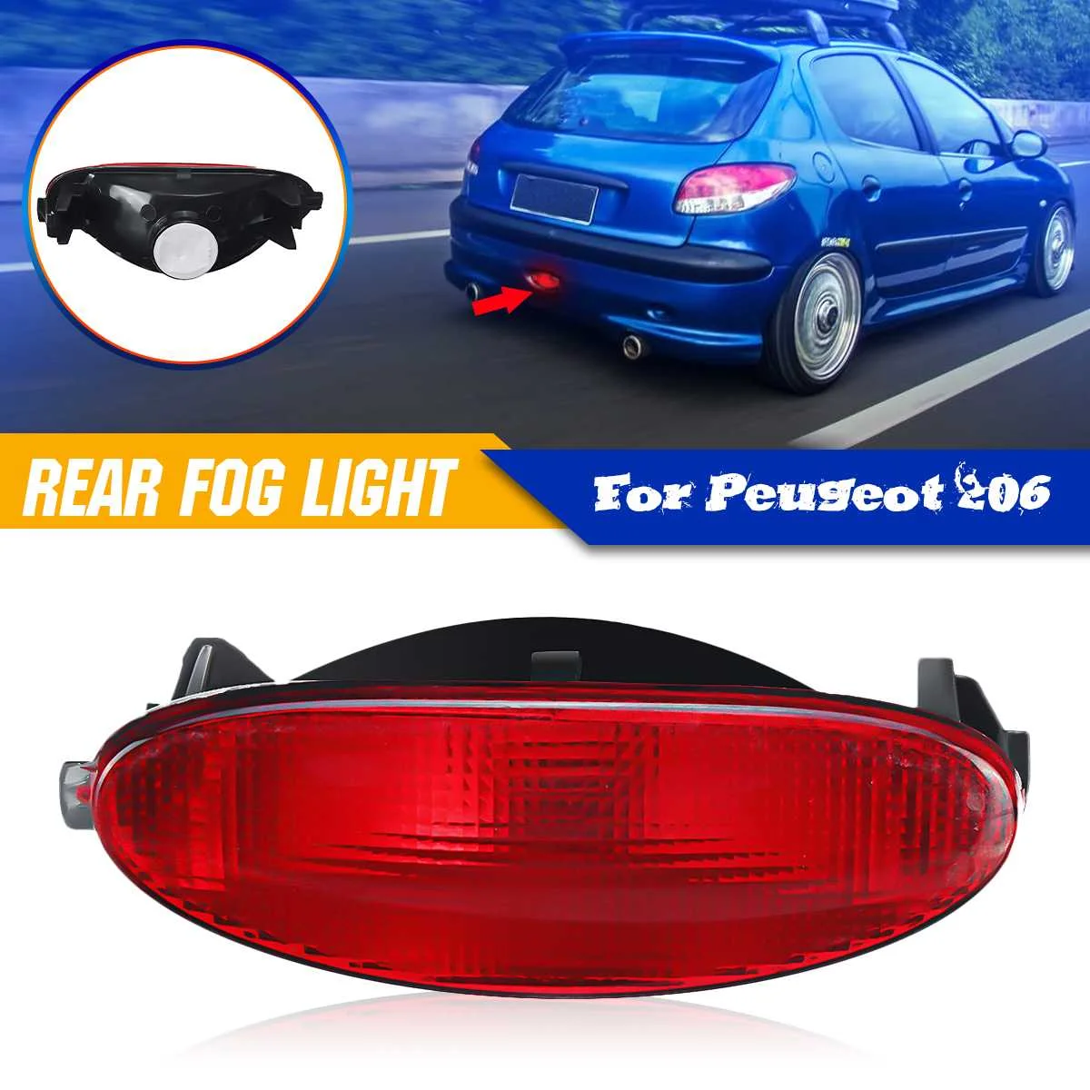 

Автомобильная противотуманная фара без лампы для Peugeot 206 CC SW Hatchback Back Centre 6351K5