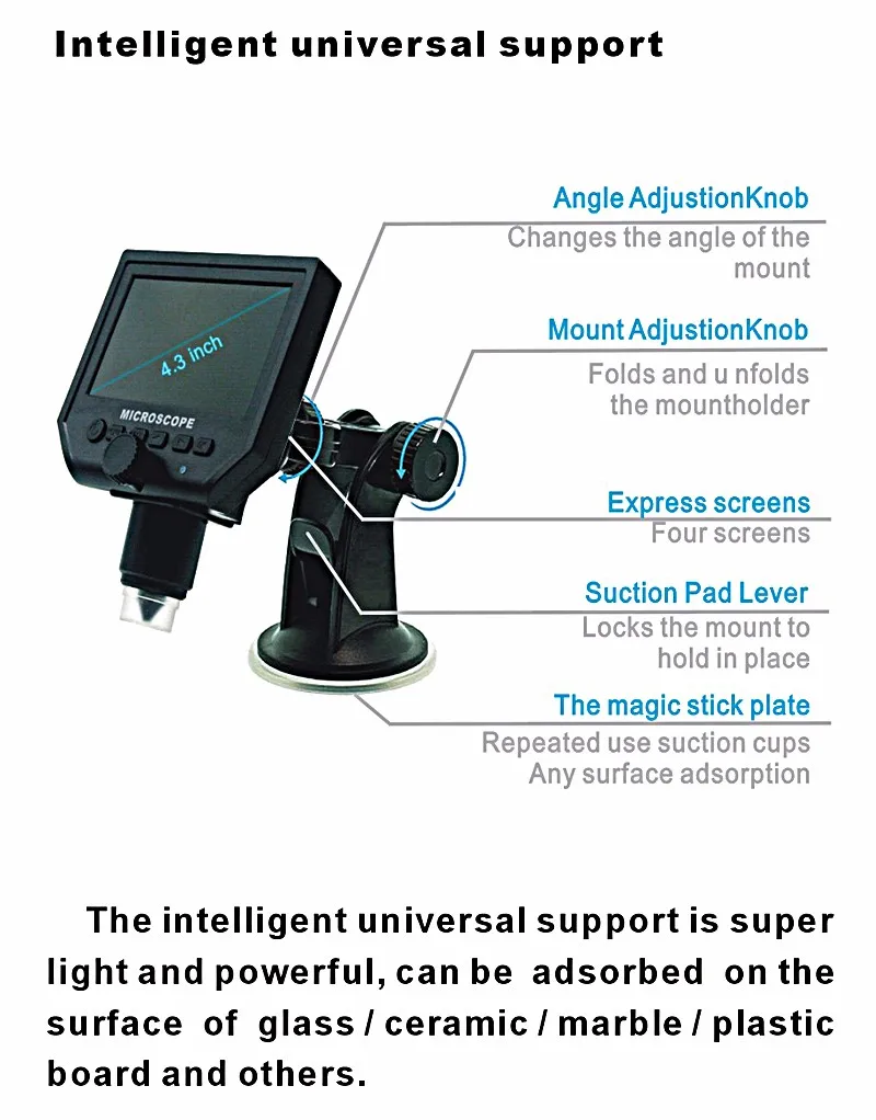600X цифровой электронный цифровой usb-микроскоп пайки видео микроскоп камера 4,3 дюймов lcd увеличение эндоскопа камера G600