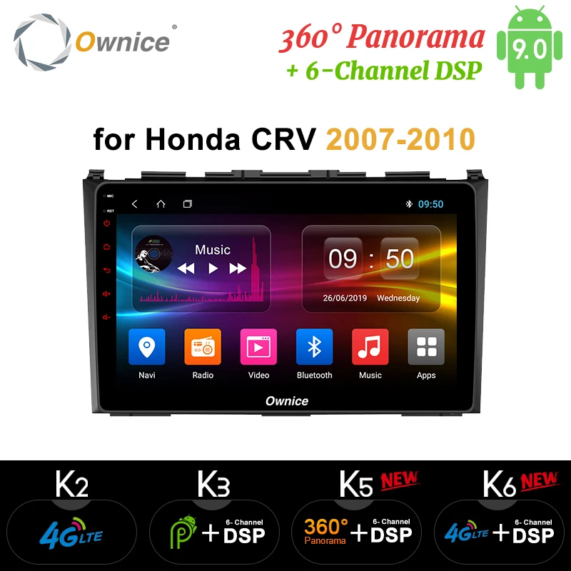 Ownice 360 Panorama k3 k5 k6 Car DVD GPS android9.0 for Honda CR-V 3 2006 2007 2008 2009 2010 2011 Video Radio DSP 4G LTE SPDIF