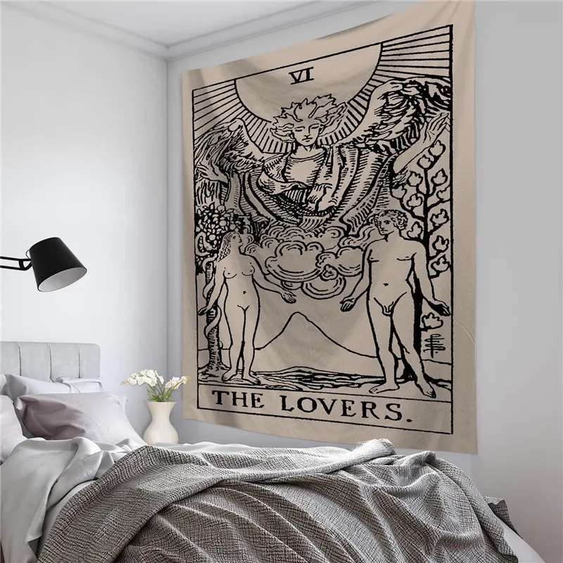 

Mandala Tarot Card Tapestry Wall Hanging Moon Phase Change Tapestries Bedroom Decor Bedspread Throw Cover Sun Moon Wall Decor