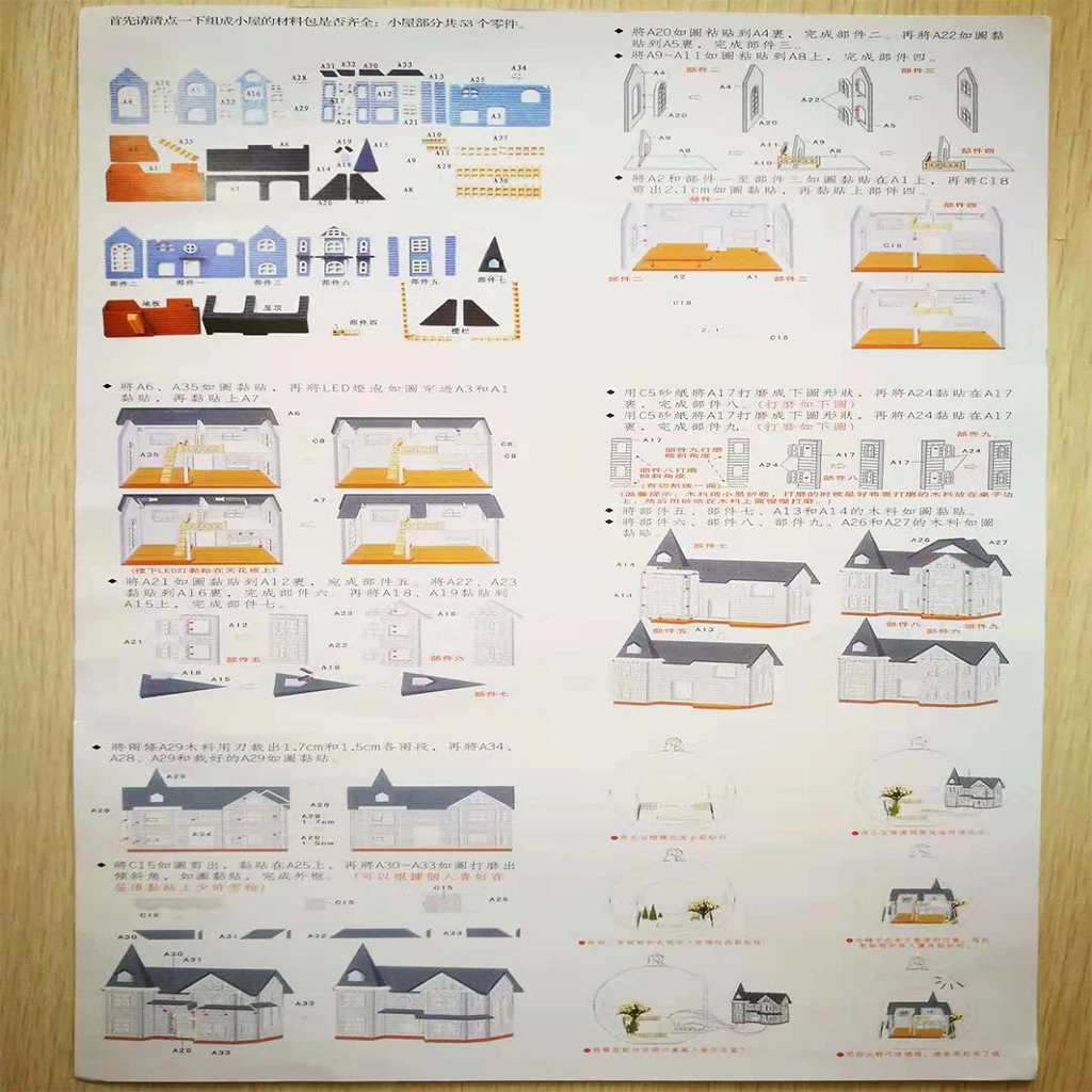 1:12 Кукольный домик Миниатюрные DIY дом наборы двойной чердак сборка розовая