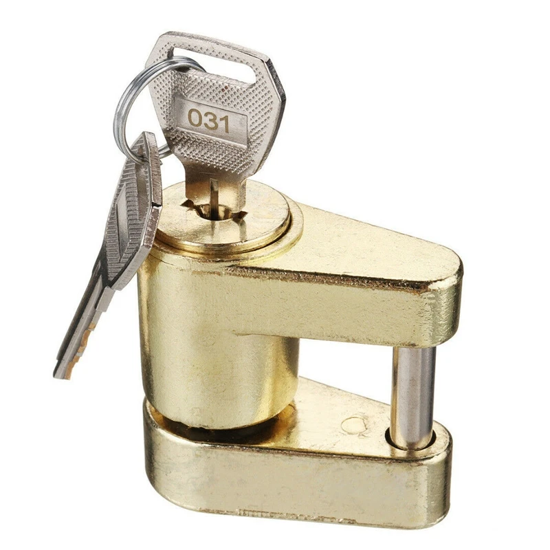 

NEW-Golden Yellow Trailer Hitch Coupler Lock, Dia 1/4 Inch, 3/4 Inch Span for Tow Boat RV Truck Cars Coupler
