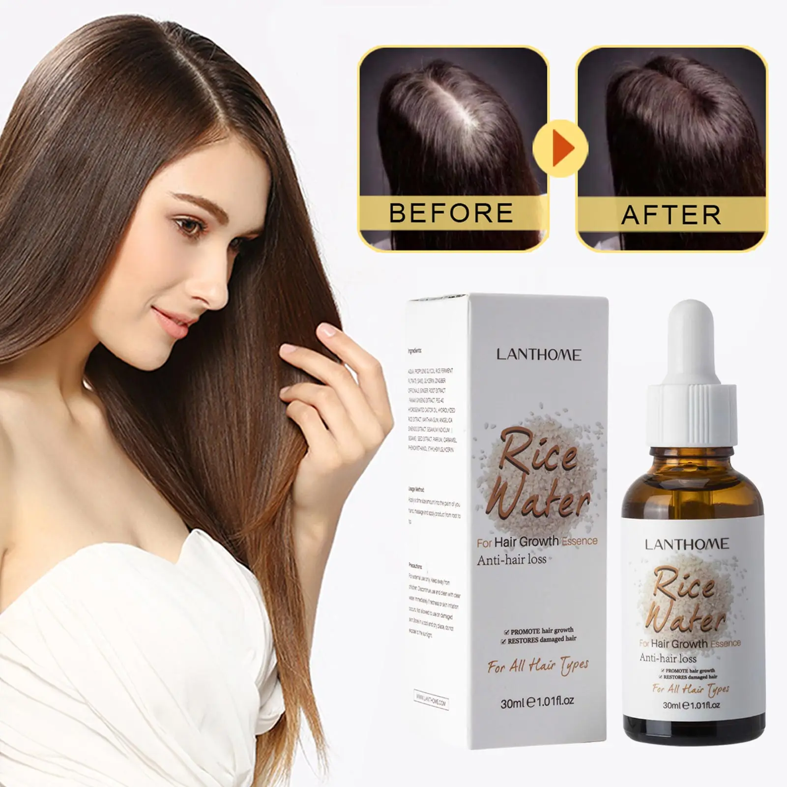 Увлажняющая и блестящая Сыворотка для роста волос с эффектом потери | Красота