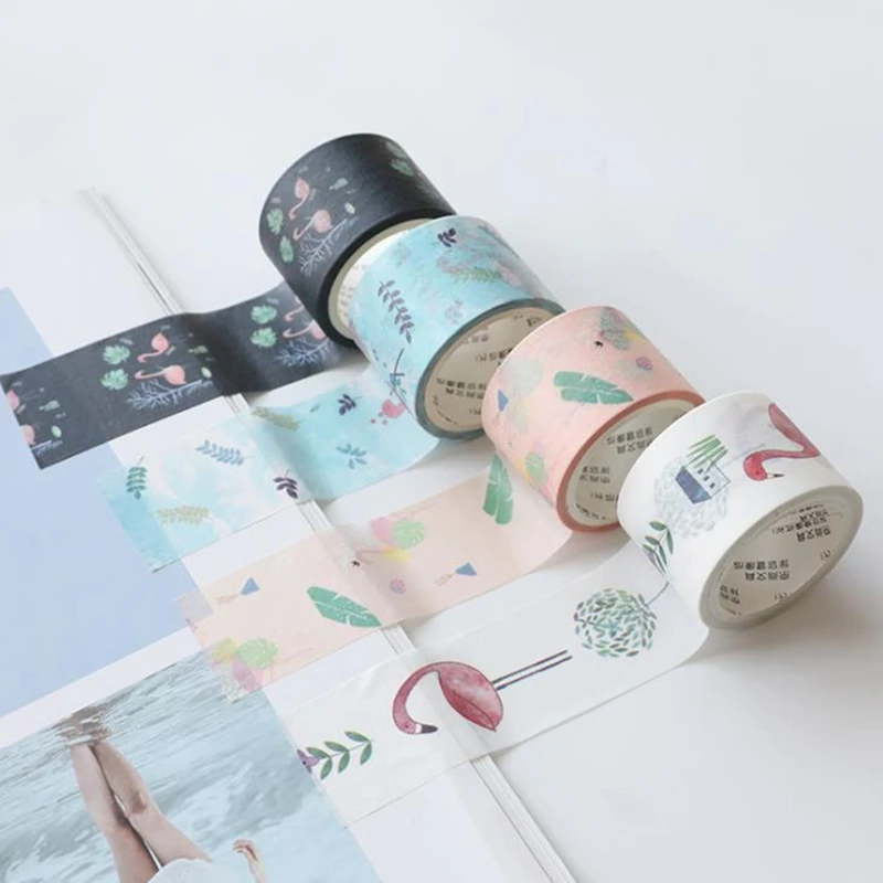 Декоративная клейкая лента с рисунком фламинго единорога неба|Офисный скотч| |