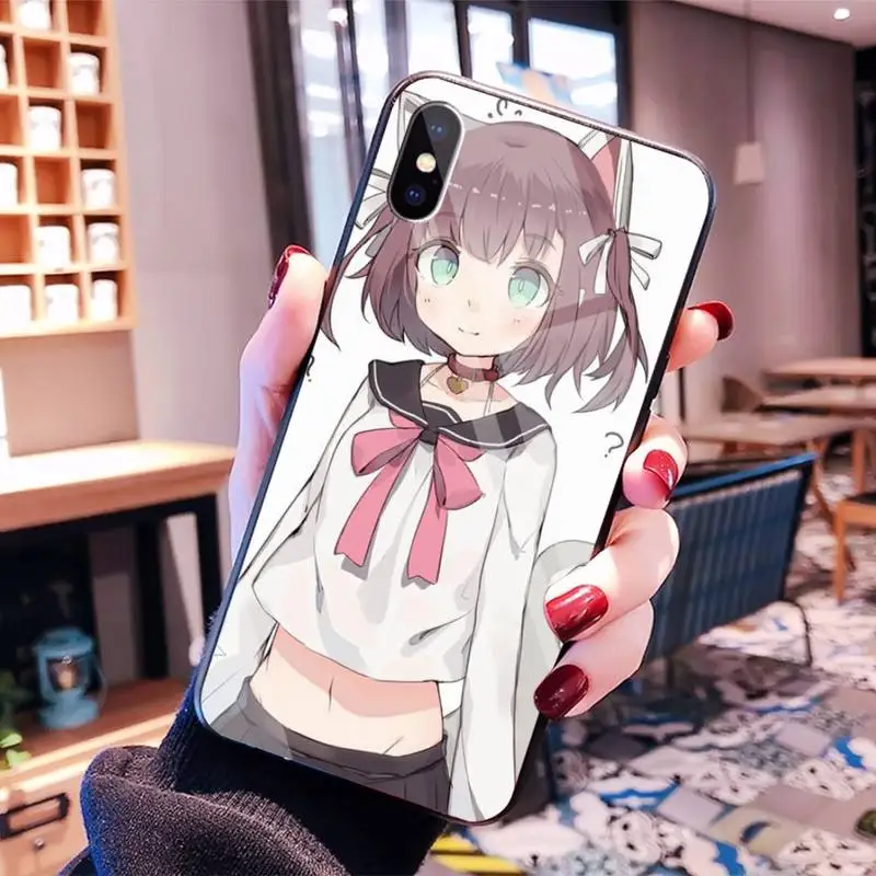 

MaiYaCa Sexy cartoon the anime kawaii Girl Cat black Phone Case Hull for iPhone8 6 7 plus X XS XR XS MAX 11 pro max