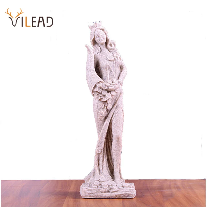 

VILEAD Resin Creative Wealth Goddess Sculpture Roman Art Statues Garden Decorative Figures Interior Exterior Home Accessories