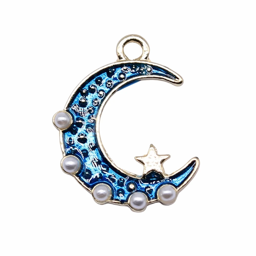 

WYSIWYG 10pcs 22x17mm KC Gold Color Moon Stars Charms Pendant For Jewelry Making Earring Making Accessories