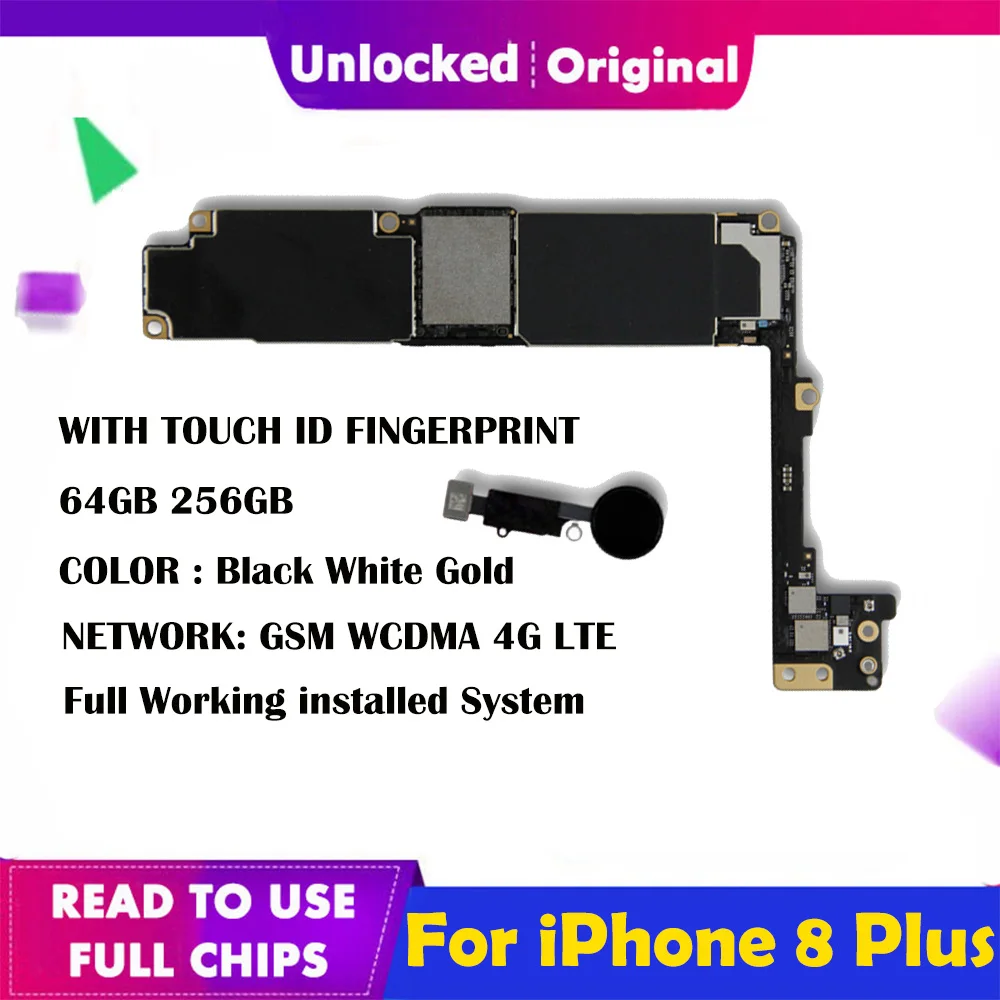 Полнофункциональная материнская плата для iPhone 8 Plus iCloud Бесплатная оригинальная