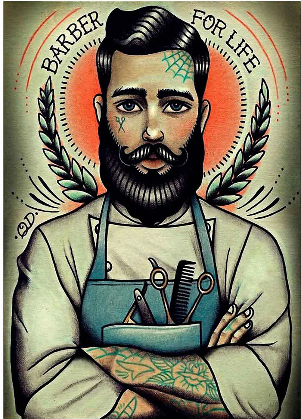 Дизайн татуировки плакат HD печать живопись ретро крафт-бумаги настенная