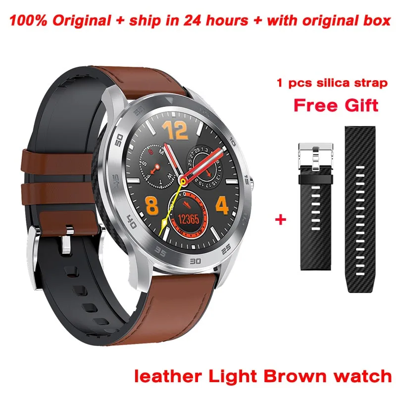 leather light brown Greentiger DT98 Смарт часы для мужчин ЭКГ+ PPG HRV монитор сердечного ритма секундомер Bluetooth Вызов IP68 Водонепроницаемый Smartwatch VS B57 F8 L7 - Цвет: leather light brown