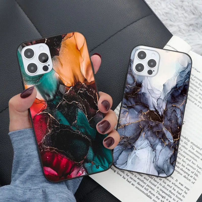 Чехол для Xiaomi Redmi Note 9 8 Pro 8T s 7 6 5 9C Mi 10T A1 A2 A3 9T SE Poco X3 NFC 10 Lite ТПУ акварельный мраморный