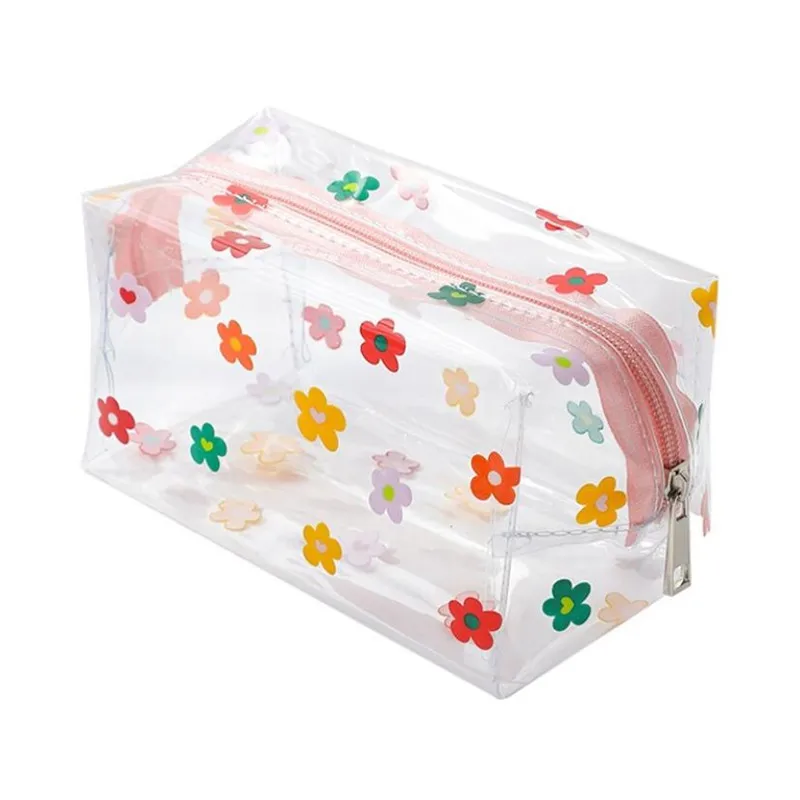

Girl Clear Cosmetic Bag PVC Transparent Makeup Bag for Women Waterproof Zipper Beauty Case Travel Wash Toiletry Bags Organizer