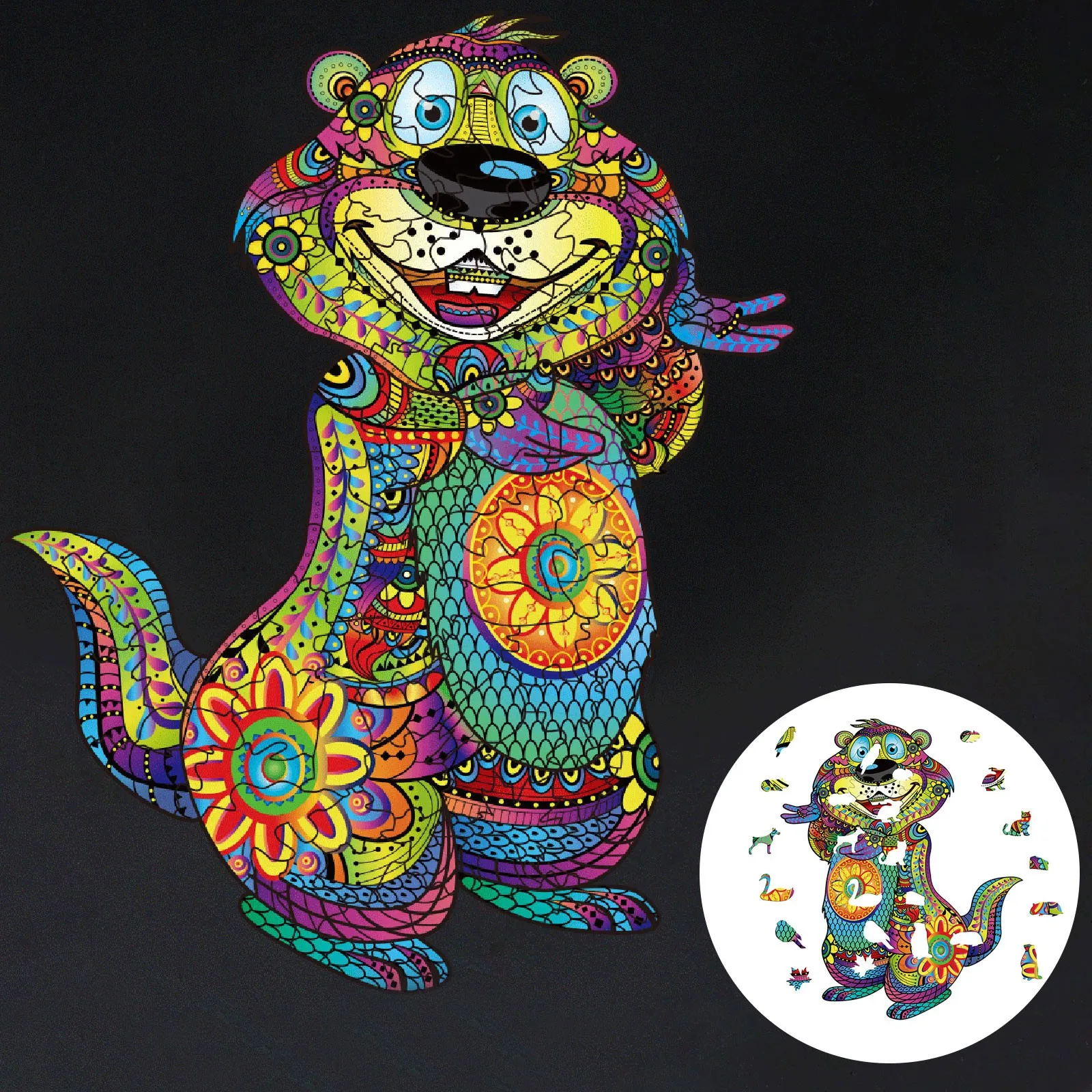 

305pcs Groundhog Wooden Jigsaw Puzzle Toys Building block Animals Shape Each Piece puzzles Adults Game Kids Gift