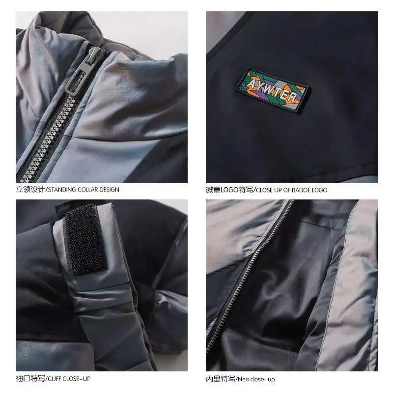 Men's Jacket American Stitching Standing Collar Winter Men's Clothing Loose And Thick Men's Cotton Clothing Trendy Menswear