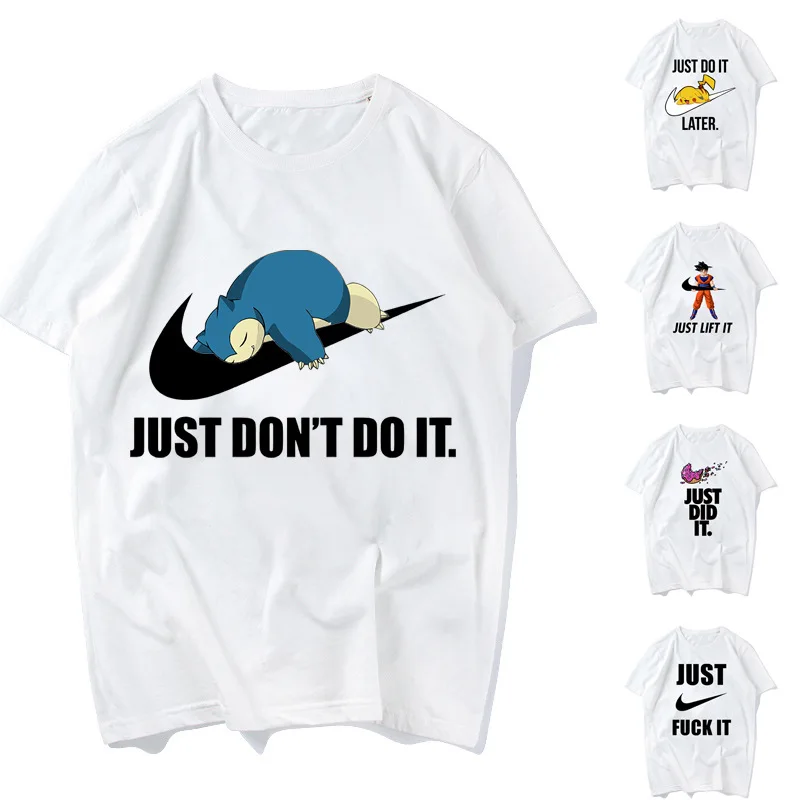 QZHIHE Funny T Shirts 3D Print Cotton Shirt Men Streetwear Tshirt Just Do It Anime Tee Homme Short Sleeve Summer Tops|Майки| |