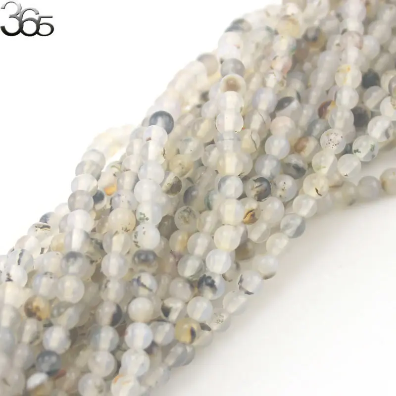 Бесплатная доставка 4 мм круглые драгоценные камни камень серый лист агата оникс