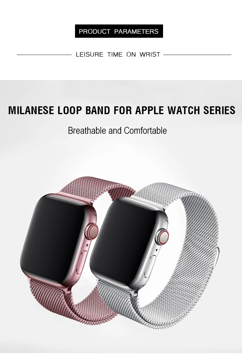Розовое золото, Миланский металлический ремешок 44, 40 мм, для I watch Series 5, 4 ремешка, Apple Watch Series 3, ремешок для часов из нержавеющей стали 38, 42 мм