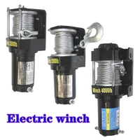 24v car winch 200030004000 450060009500 12000lb auto electric winch manual wireless wire rope atv winch