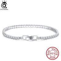 orsa jewels luxury 925 silver tennis bracelet princess cut cz iced out chain wedding bracelet women men hiphop jewelry sb113