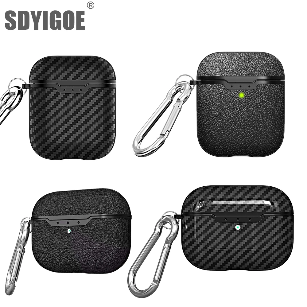 Для airpods pro Новый чехол для наушников из углеродного волокна с текстурой мягкий