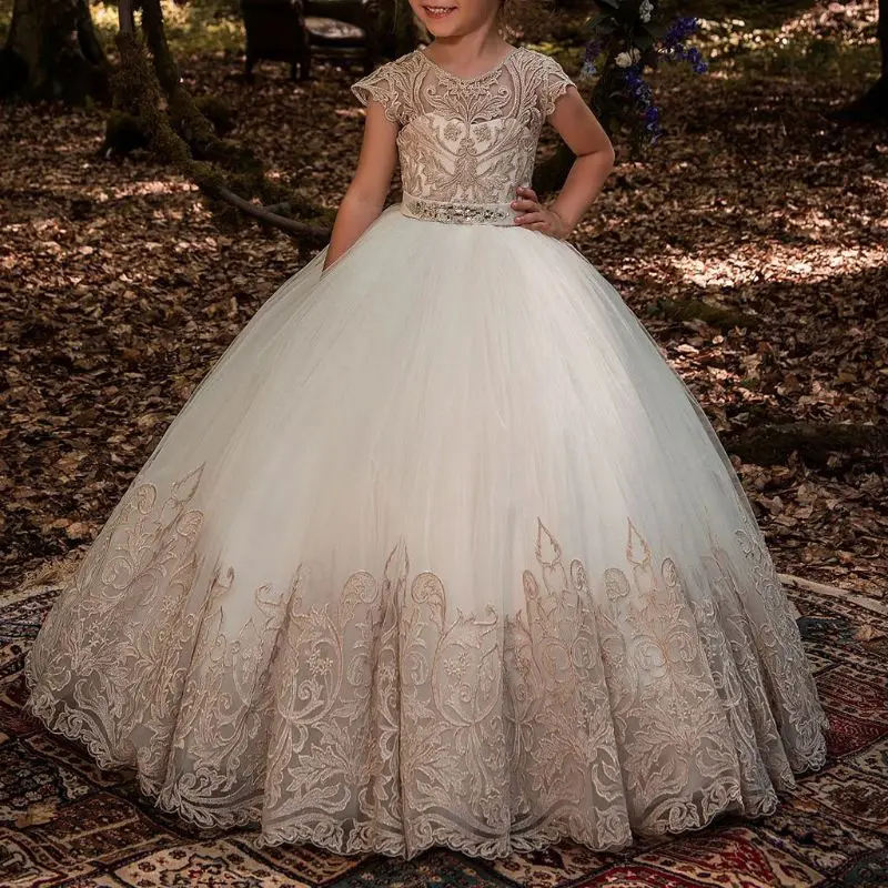 

Children Princess Skirt Petticoat Girls Wedding Dress with Hoop Skirts Accessories Drawstring Adjustable Waist Lining E15E