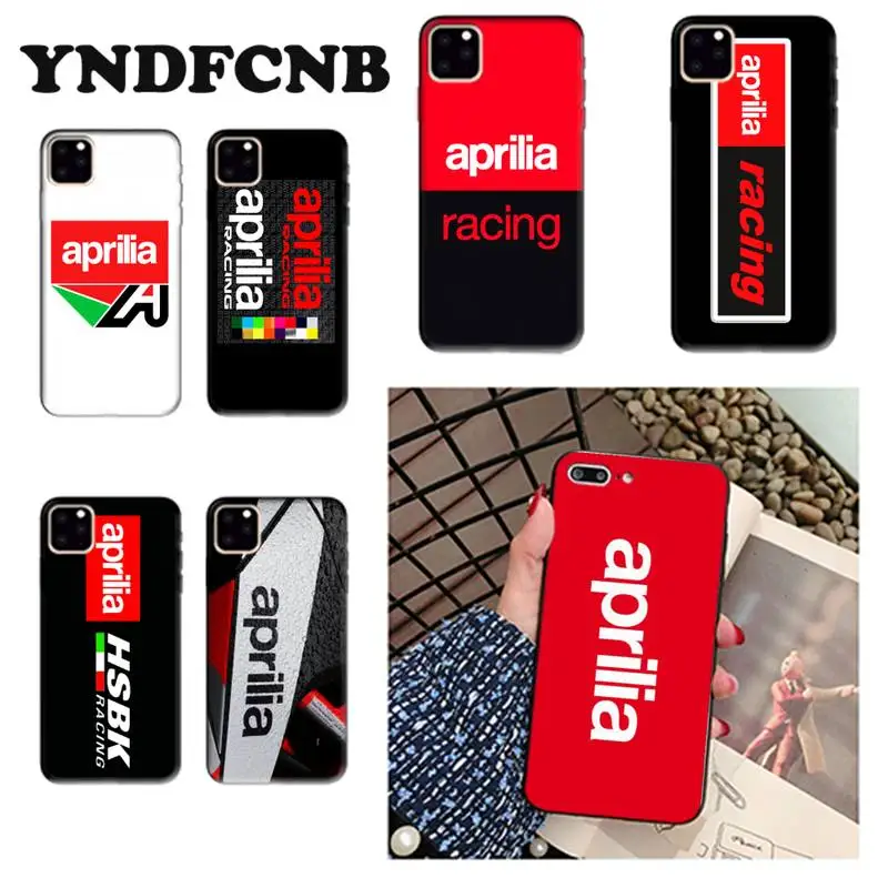 YNDFCNB Aprilia гоночный мотоциклетный мягкий черный чехол для телефона iPhone 8 7 6 6S Plus X XS MAX 5 5S SE XR 11 11pro promax|Бамперы| |