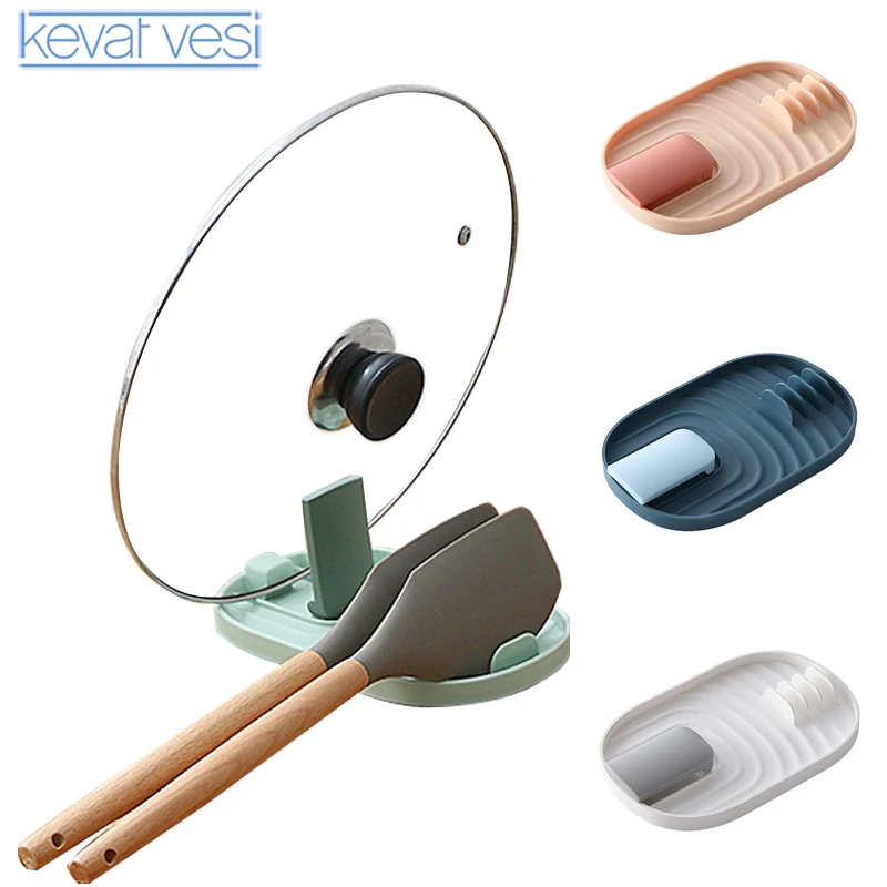 

Kitchen Spoon Holders Spatula Ladle Shelf Spoon Rest Pot Lid Holder Rack Cove Lid Tableware Storage Rack Kitchen Tools
