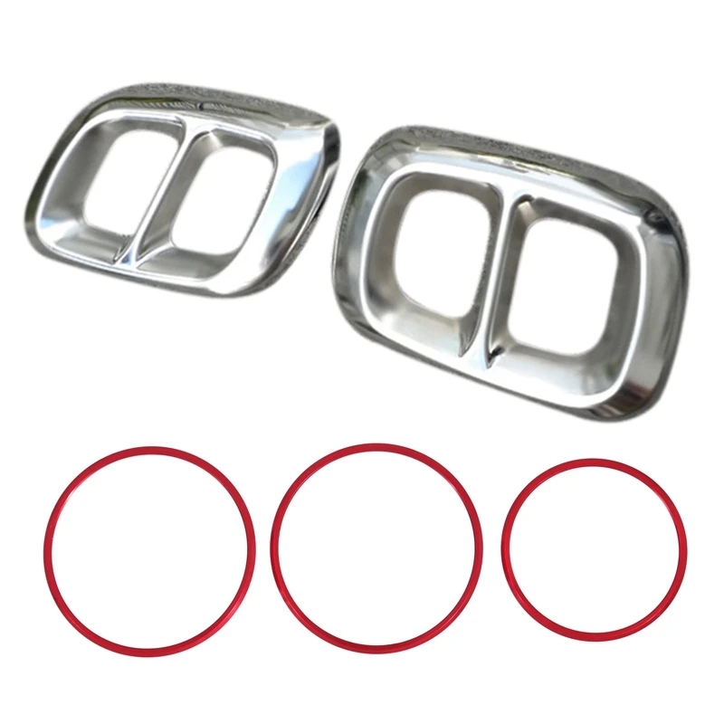 2 шт. Нержавеющая сталь хромированный автомобильный глушитель накладка с 3