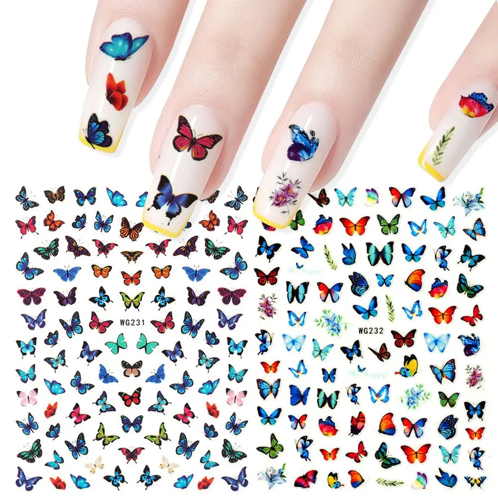 

New Fashion Easy To Use Back Sticker Nail stickers Decoration Butterfly DIY