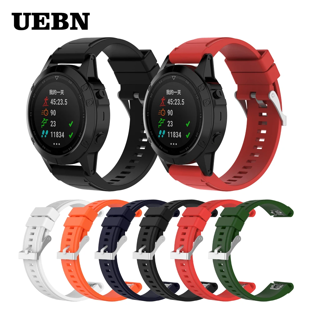 Ремешок спортивный UEBN для наручных часов сменный силиконовый браслет Garmin fenix