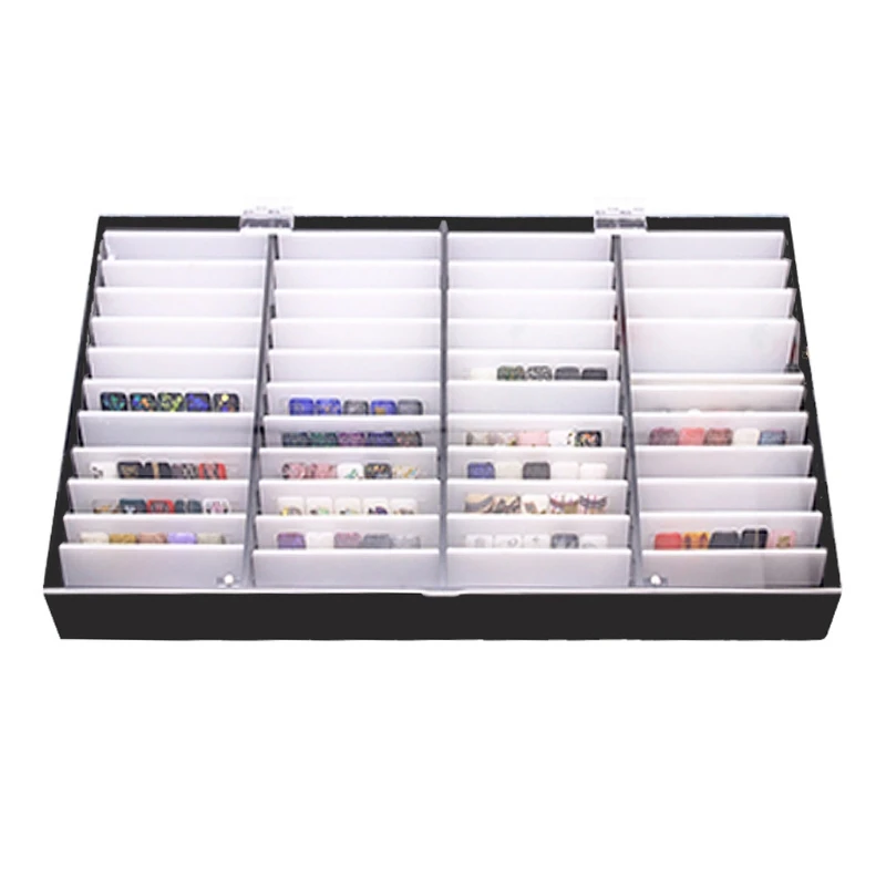 

44 Grids Fake Nail Tips Color Display Holder Storage Box for Nails Art Decor Q0KD