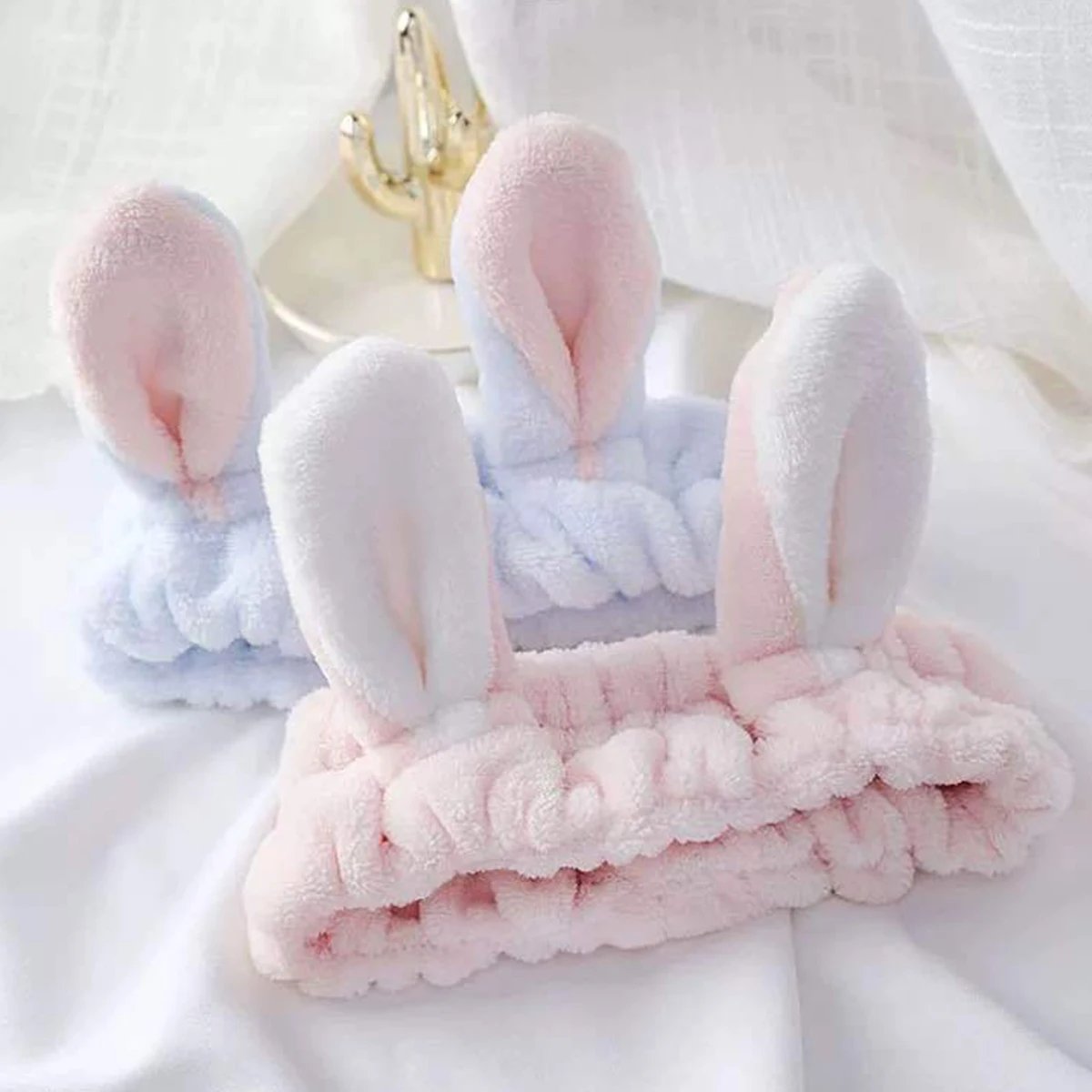 Милая повязка на голову с бантом из кораллового флиса для мытья лица макияж