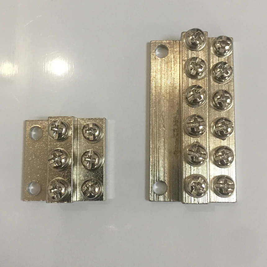 JDG 4P 8P 6P 4 6 8 Positions Hole Dual Two A Barrier Rail Step Neutral Ground Wire Row Brass Connector Busbar Bar Terminal Block