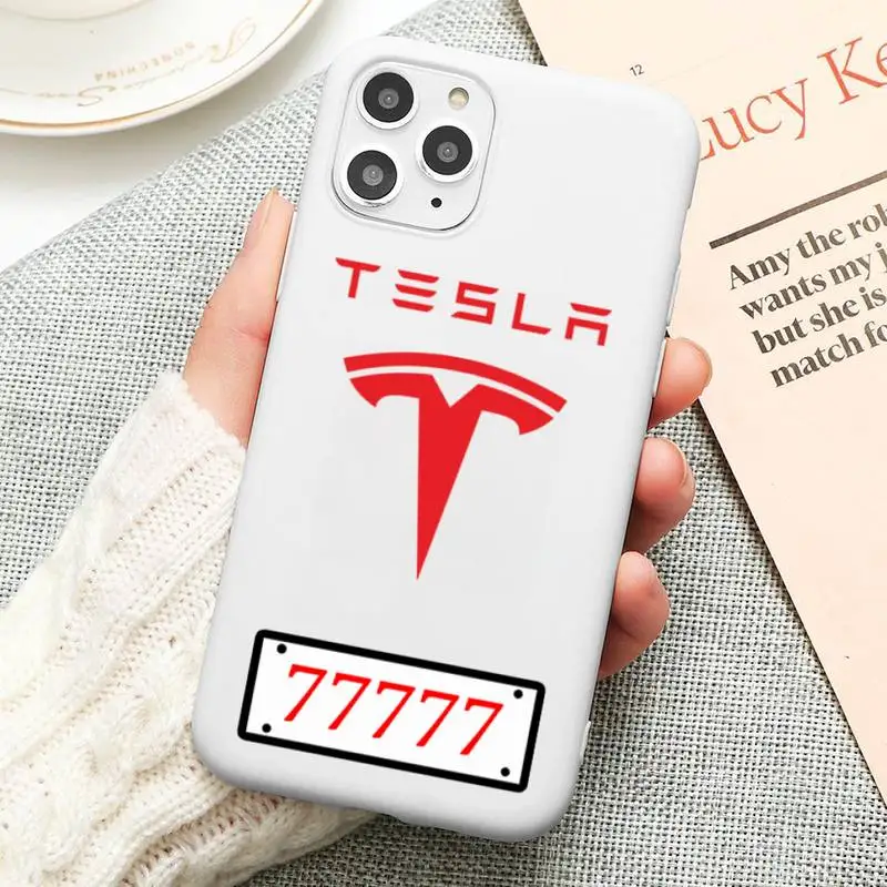 Роскошный автомобильный брендовый чехол Tesla для iphone 12 11 Pro Max Mini XS 8 7 6 6S Plus X SE 2020 XR
