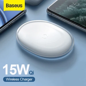 baseus 15w qi wireless charger for iphone 12 11 pro xs max xr fast wireless charging pad for xiaomi mi 10 samsung s9 s10 huawei free global shipping