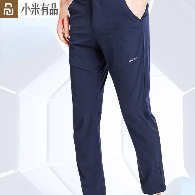 

Supield Men's casual pants casual Elastic Waist Casual Pants Stretch Trousers Male Black Thin trousers for xiaomi youpin