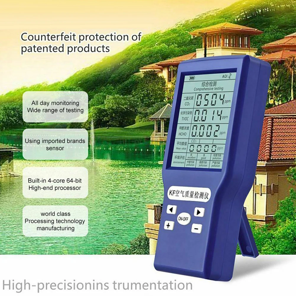 

Rechargeable Battery Portable Digital Gas Analyzer Carbon Dioxide CO2 Detector LCD Display Air Quality Car For Home Backlight